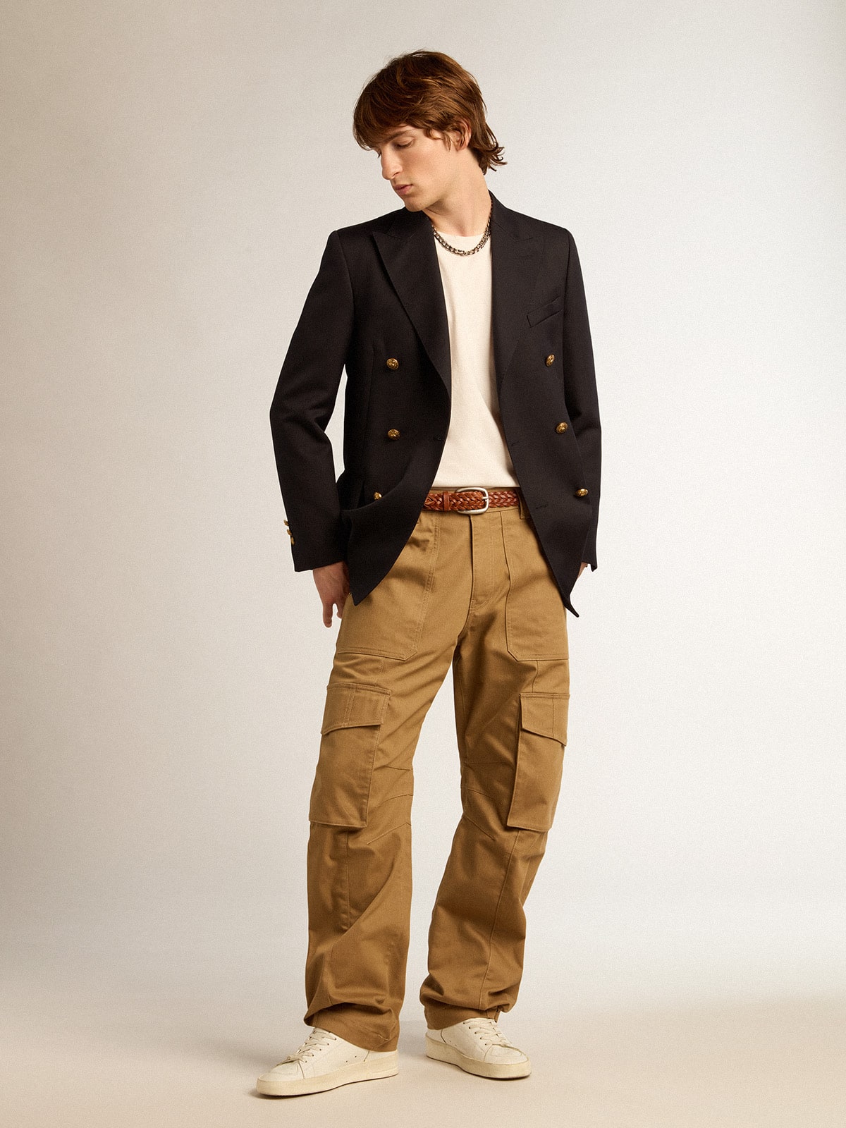Golden Goose Men's double-breasted blazer in dark blue