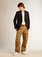 Golden Goose Men's double-breasted blazer in dark blue