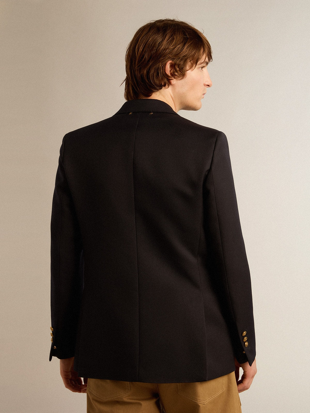 Golden Goose Men's double-breasted blazer in dark blue