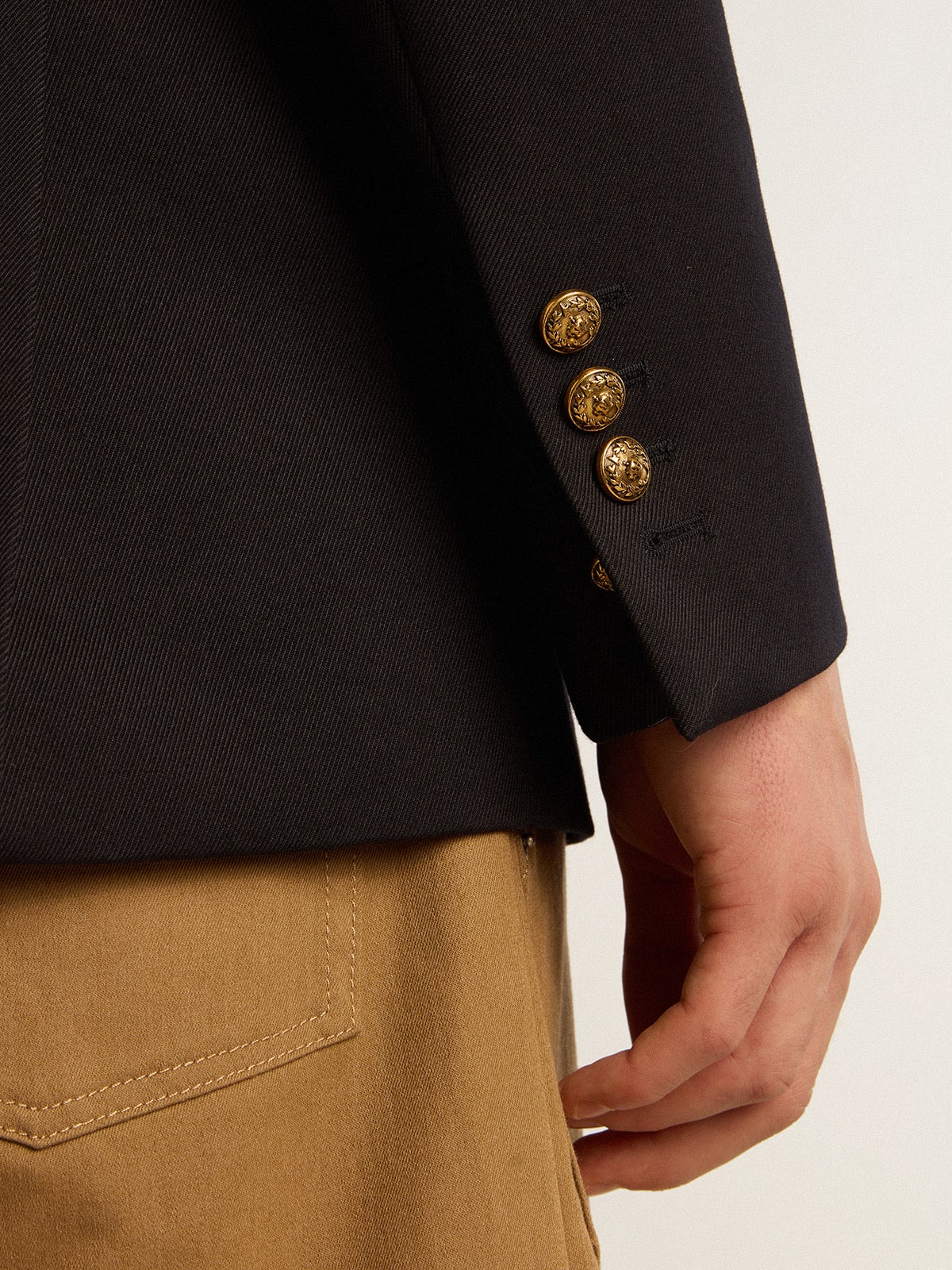Golden Goose Men's double-breasted blazer in dark blue