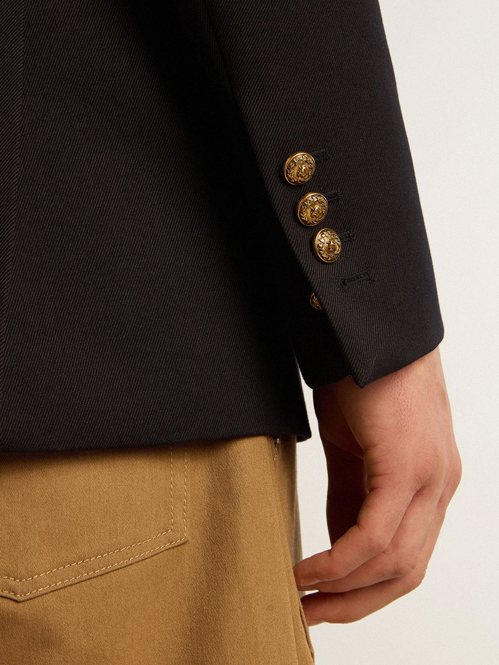 Golden Goose Men's double-breasted blazer in dark blue