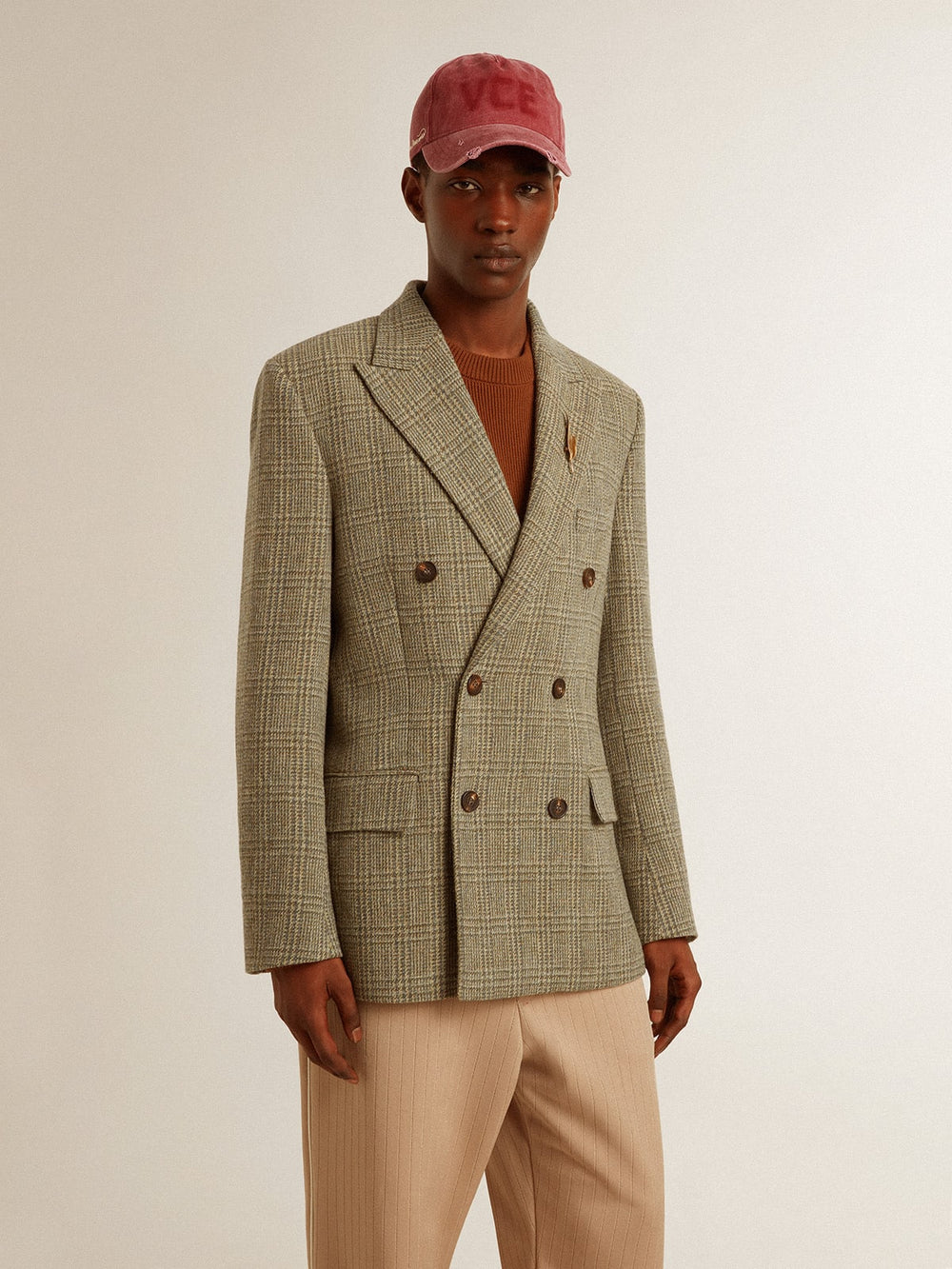 Golden Goose Men's double-breasted blazer in Shetland wool