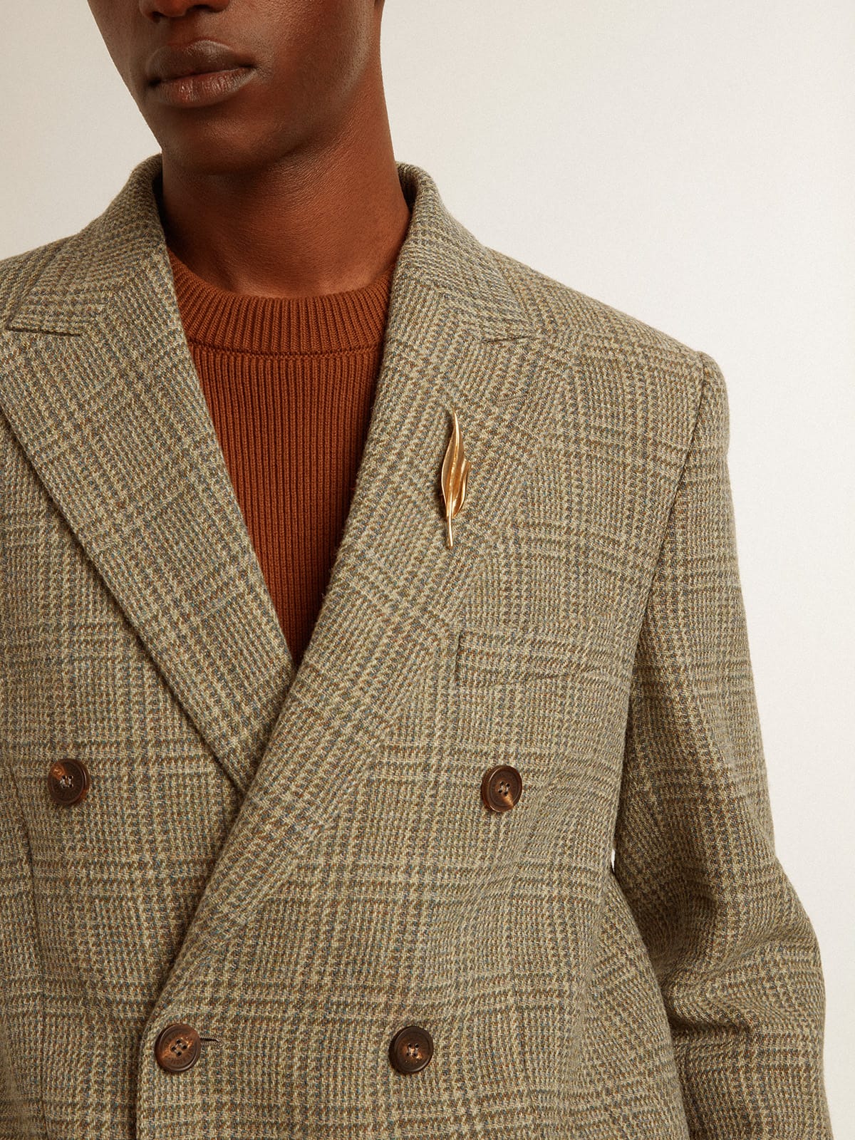 Golden Goose Men's double-breasted blazer in Shetland wool