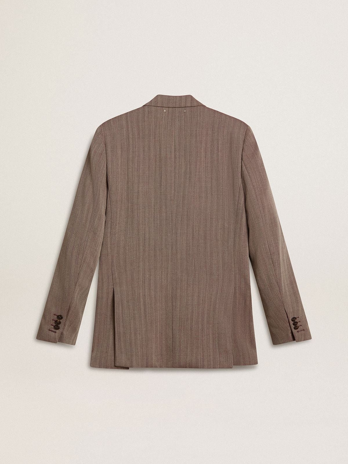 Golden Goose Men's beige chevron wool blend double-breasted blazer