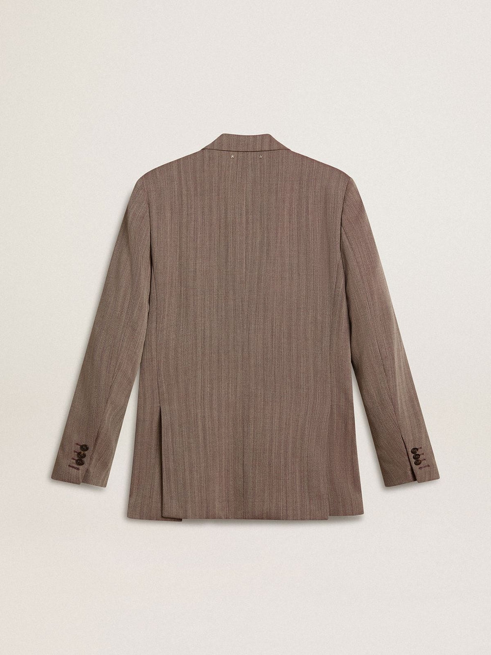 Golden Goose Men's beige chevron wool blend double-breasted blazer