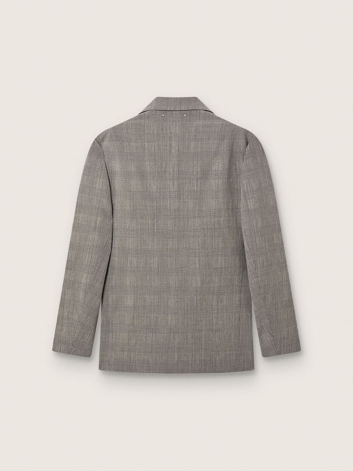 Golden Goose Men's jacket in gray Prince of Wales check wool