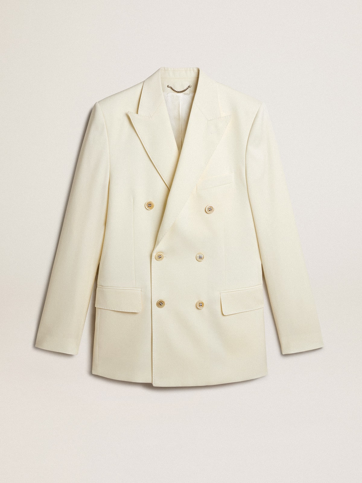 Golden Goose Men’s cream-colored double-breasted blazer