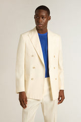 Golden Goose Men’s cream-colored double-breasted blazer