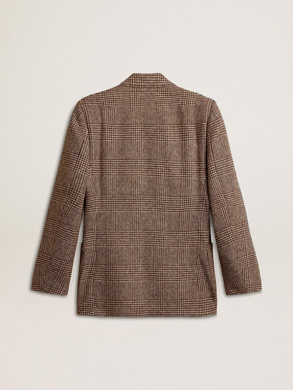Golden Goose Gray single-breasted blazer for men in houndstooth wool