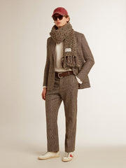 Golden Goose Gray single-breasted blazer for men in houndstooth wool