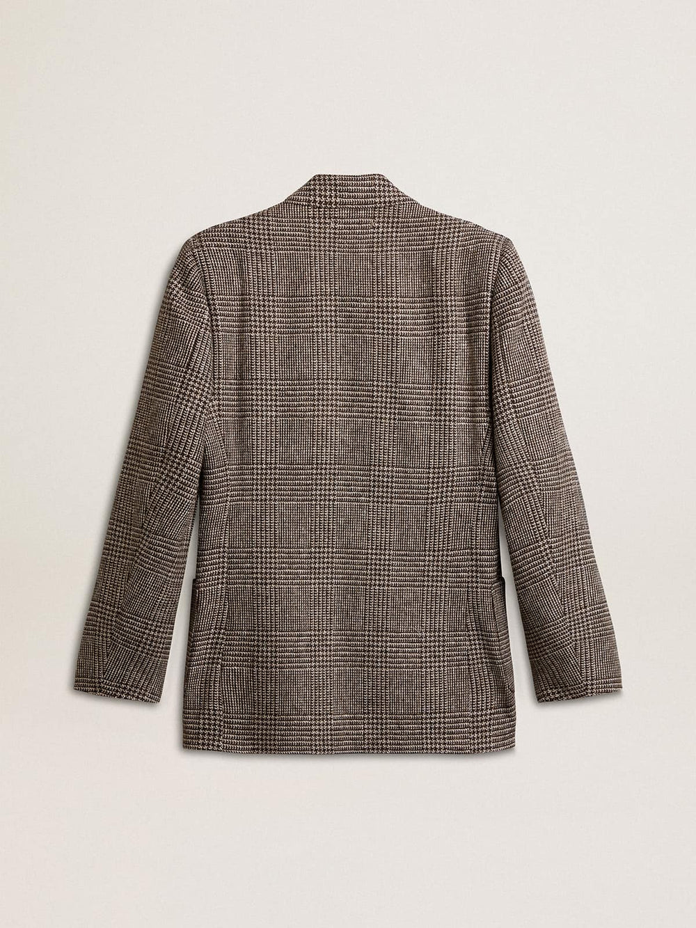 Golden Goose Gray single-breasted blazer for men in houndstooth wool