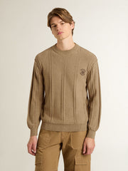 Golden Goose Men's beige sweater with embroidered logo