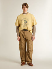 Golden Goose Men's beige sweater with embroidered logo
