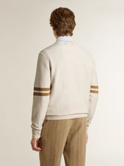 Golden Goose Men's white cotton sweatshirt with front print