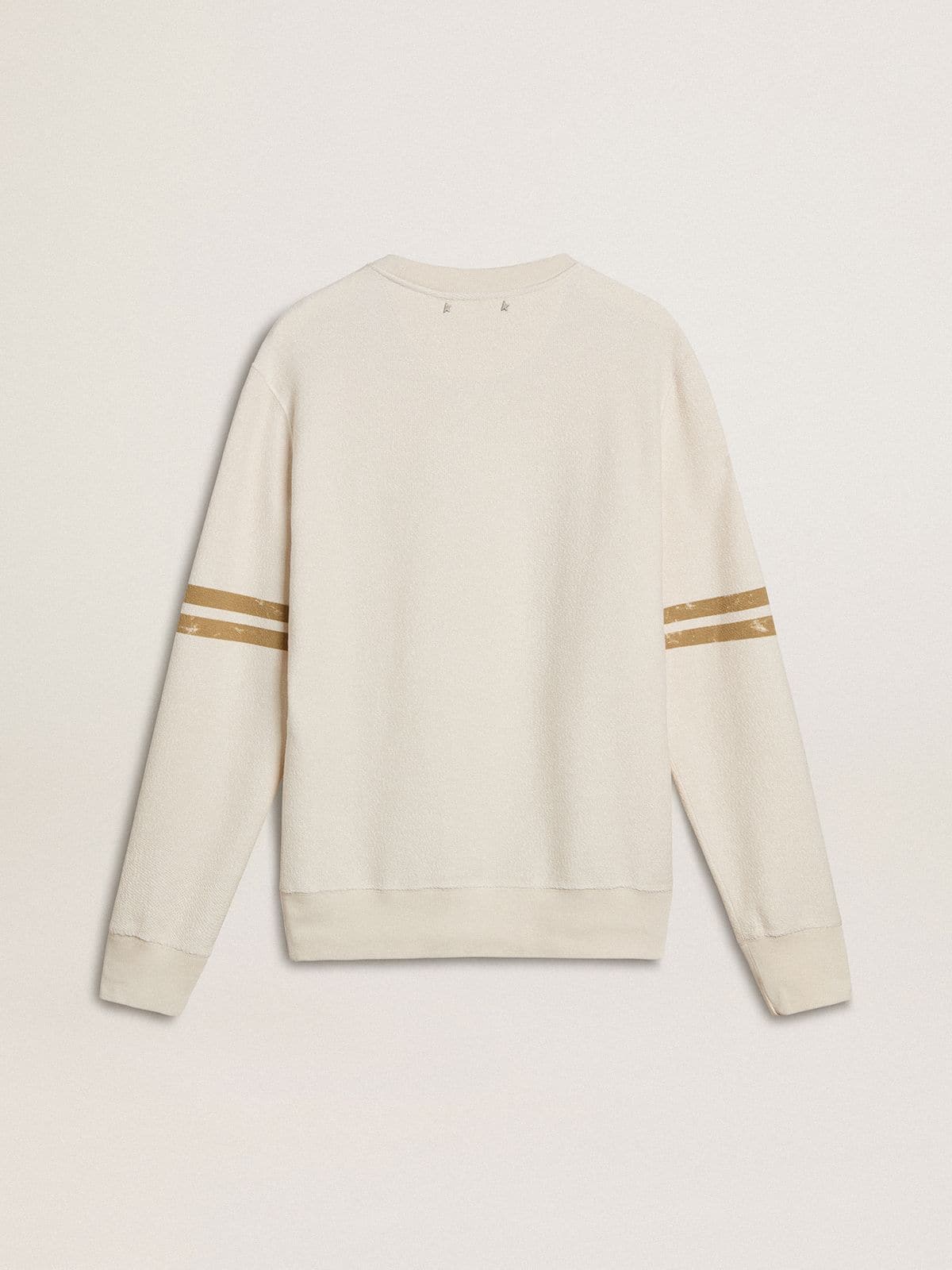 Golden Goose Men's white cotton sweatshirt with front print
