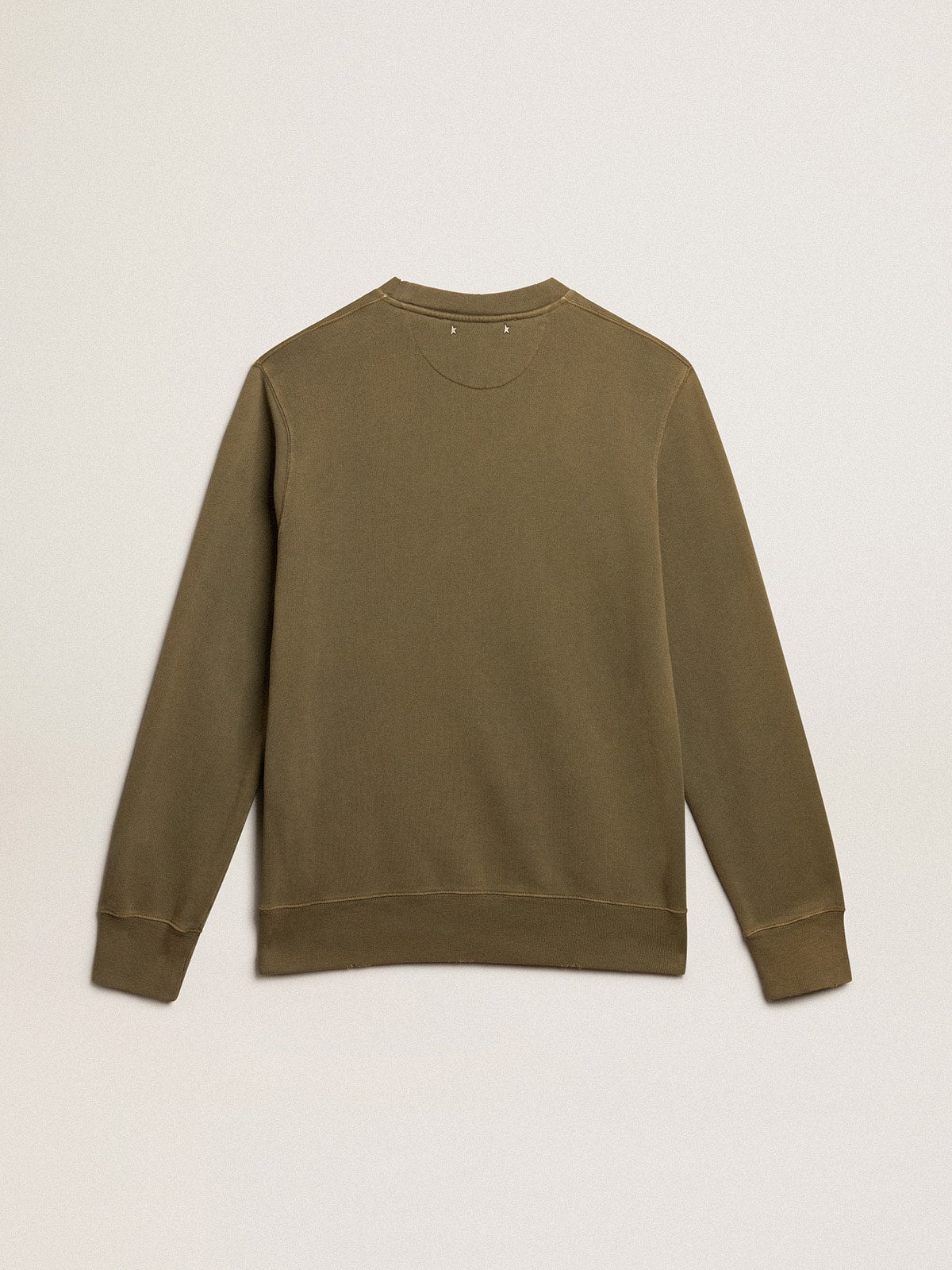 Golden Goose Men's olive green sweatshirt with Golden lettering