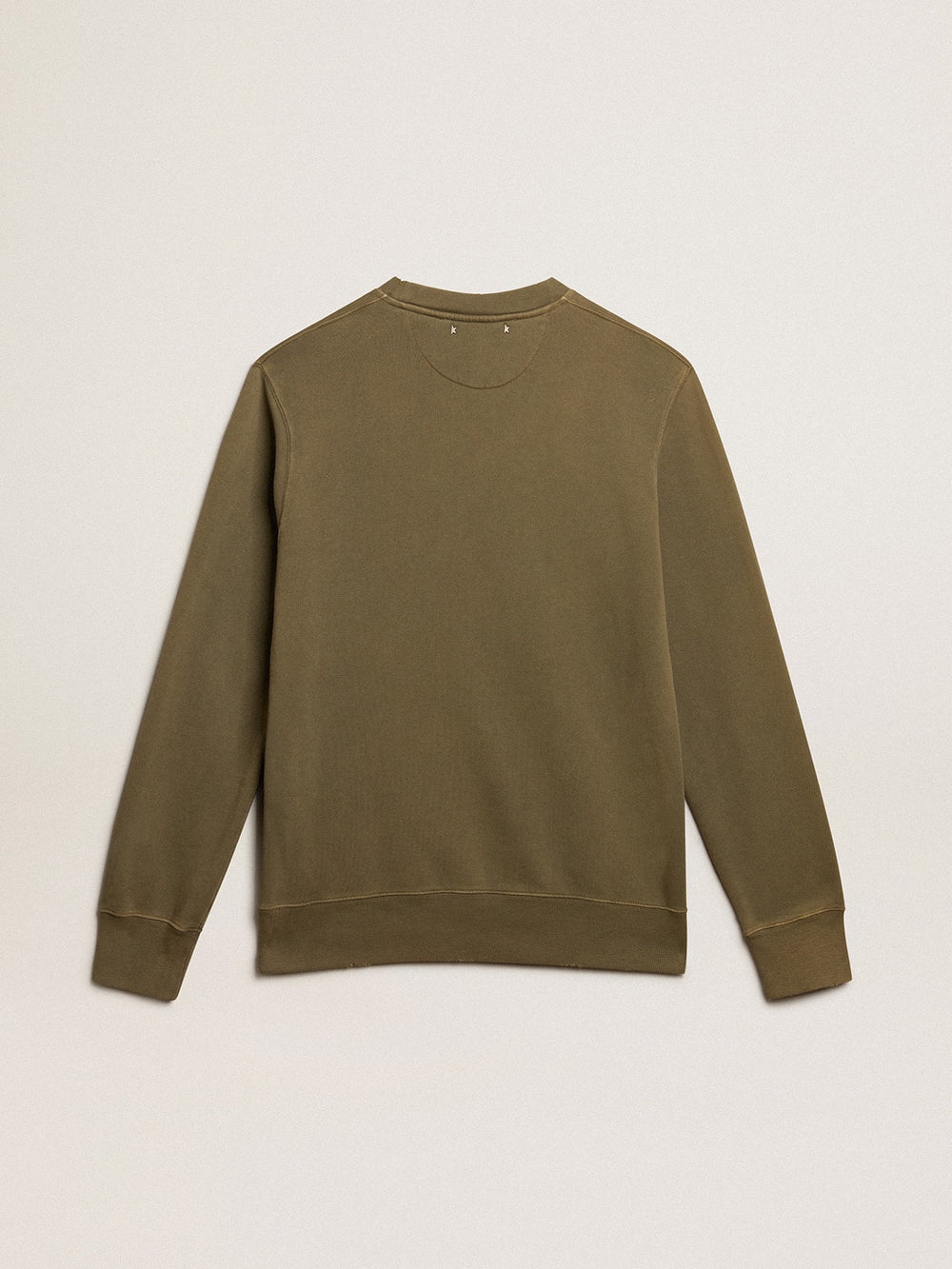 Golden Goose Men's olive green sweatshirt with Golden lettering