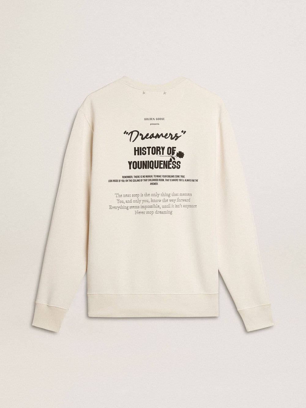 Golden Goose Men's white cotton sweatshirt with print on the back