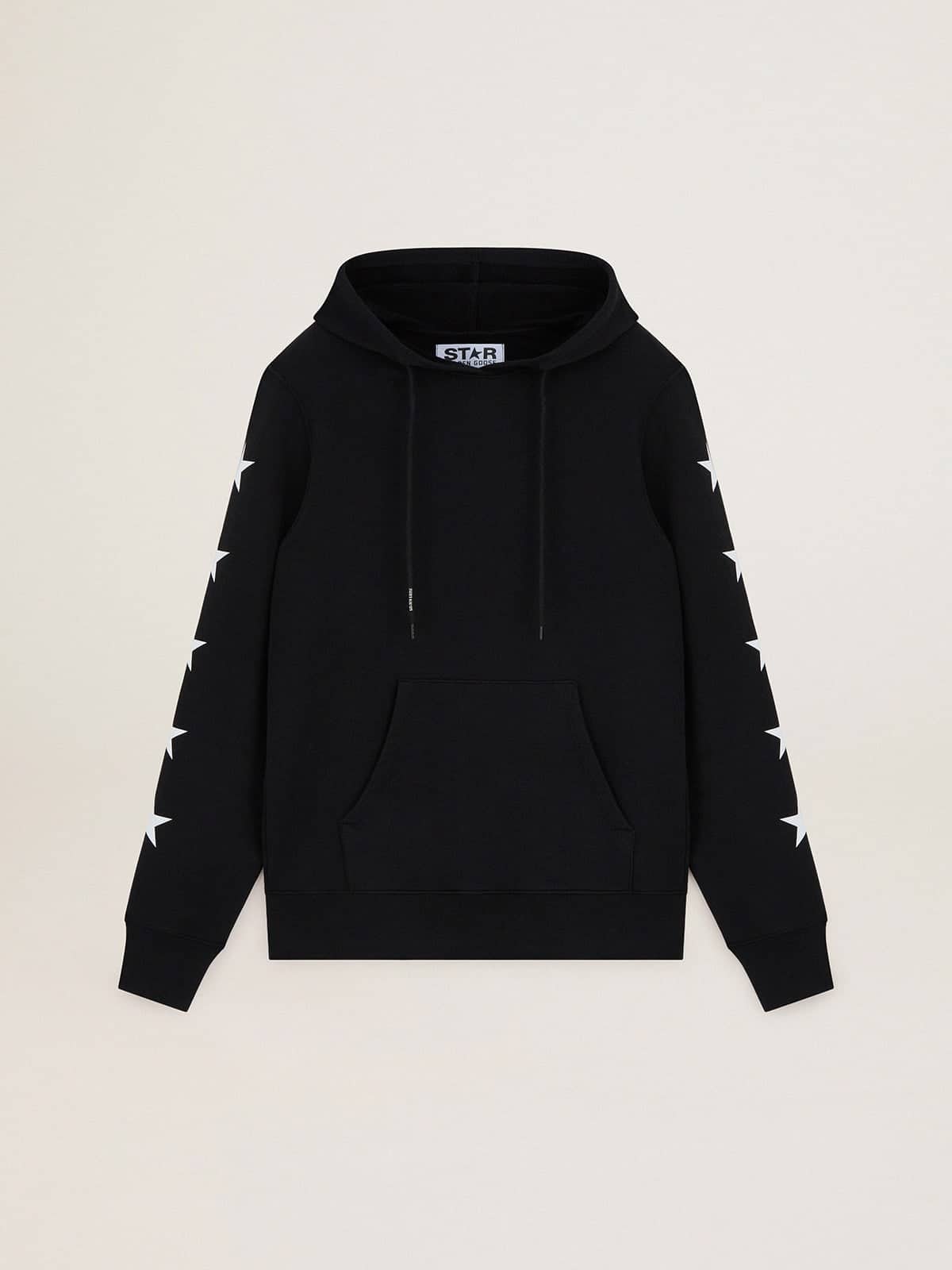 Golden Goose Black Alighiero Star Collection sweatshirt with contrasting white stars