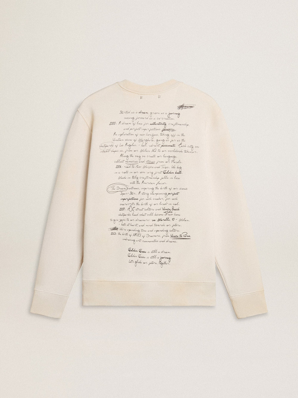 Golden Goose Men's sweatshirt in worn white with print