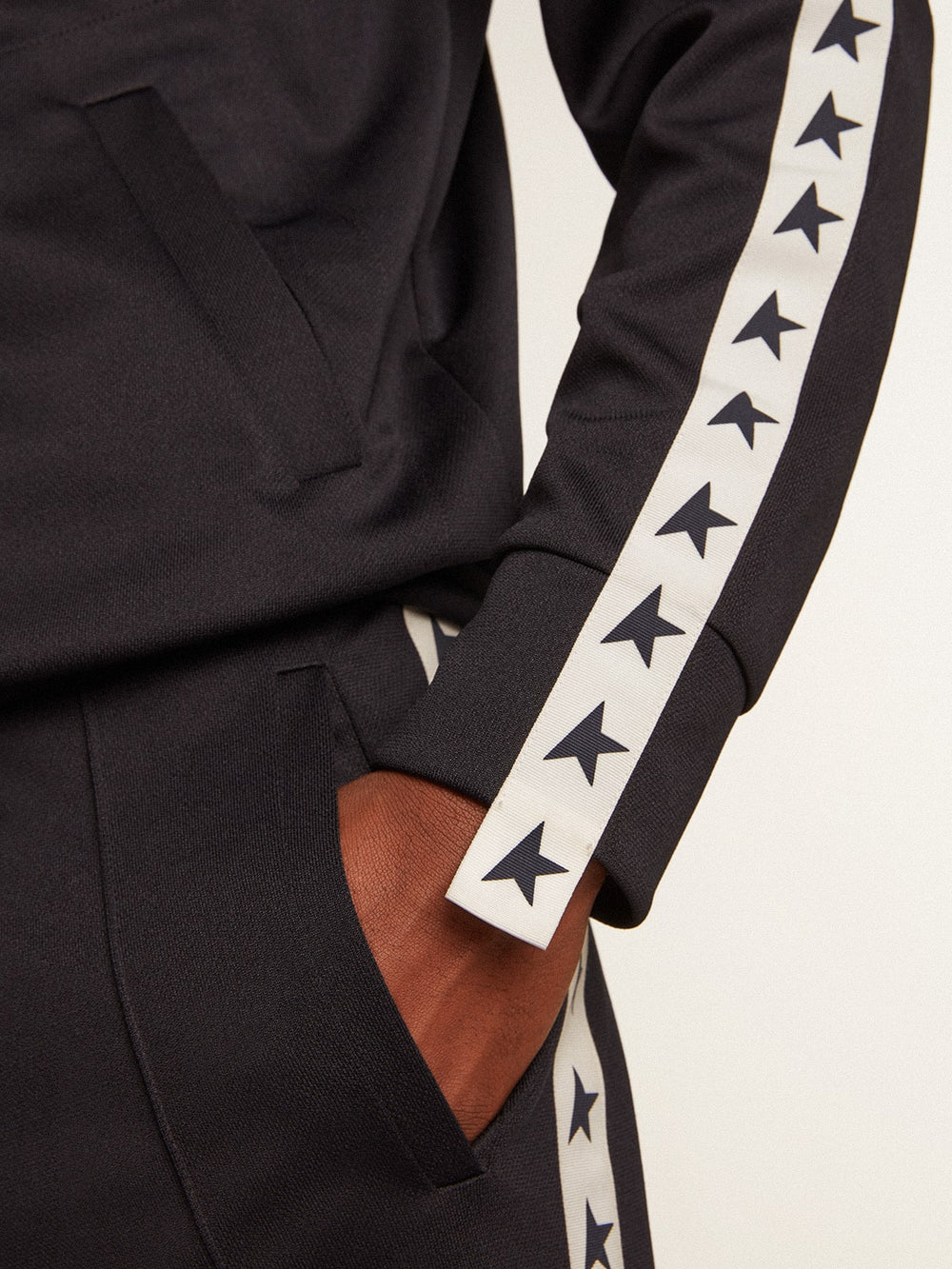 Golden Goose Dark blue sweatshirt with white strip and contrasting blue stars