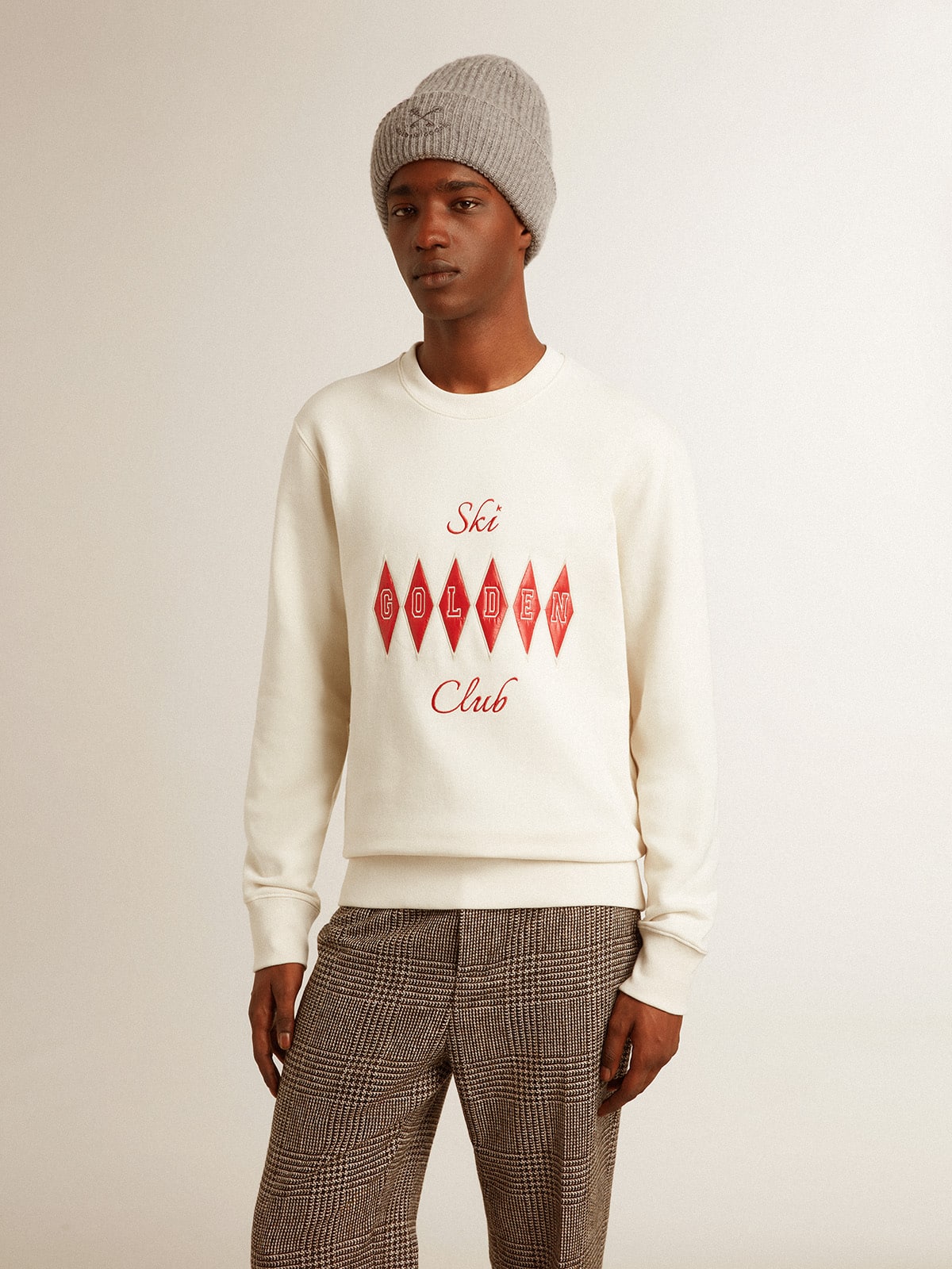 Golden Goose Men's cotton crew-neck sweatshirt with embroidered lettering