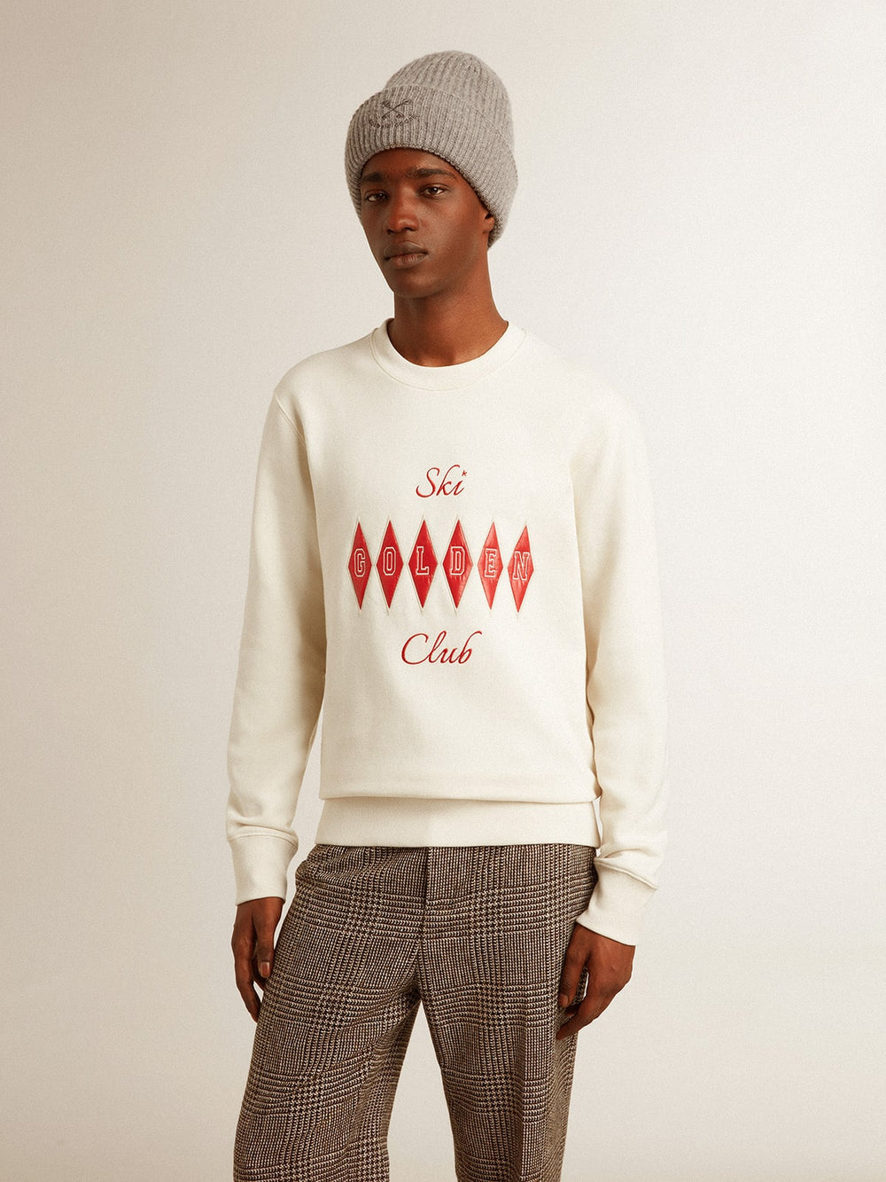 Golden Goose Men's cotton crew-neck sweatshirt with embroidered lettering