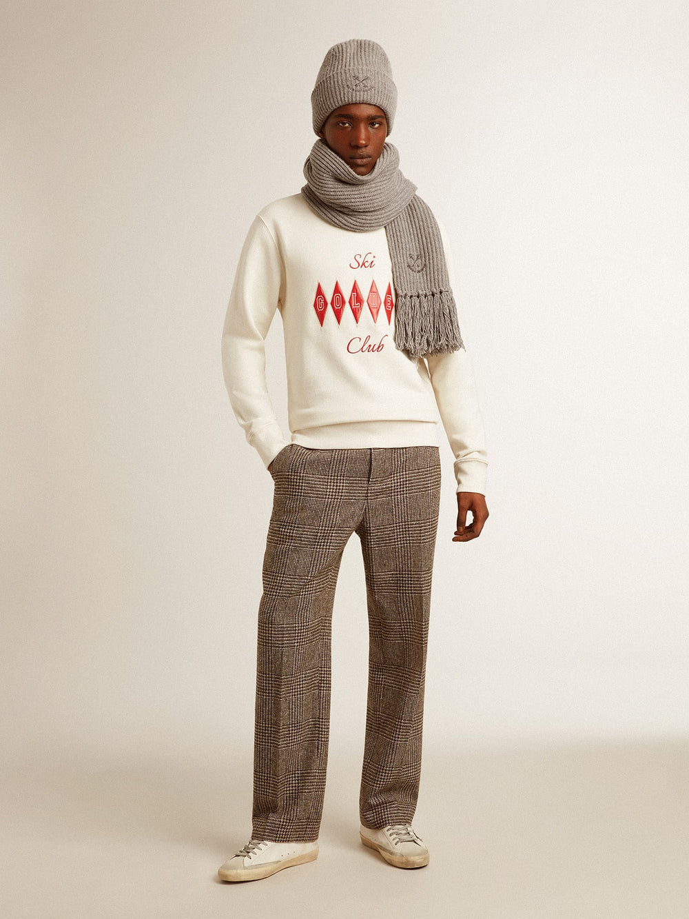 Golden Goose Men's cotton crew-neck sweatshirt with embroidered lettering
