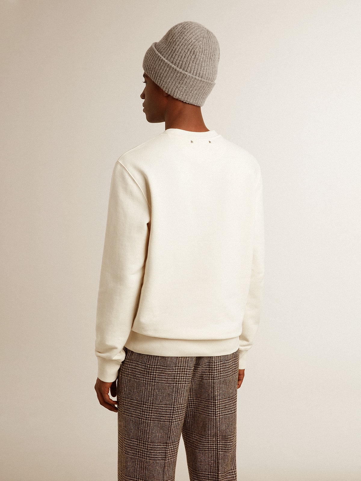 Golden Goose Men's cotton crew-neck sweatshirt with embroidered lettering