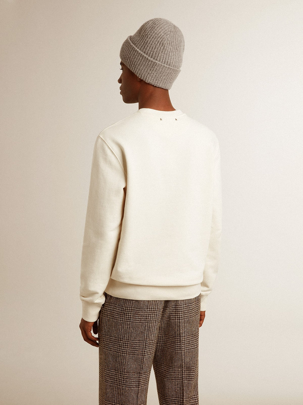 Golden Goose Men's cotton crew-neck sweatshirt with embroidered lettering