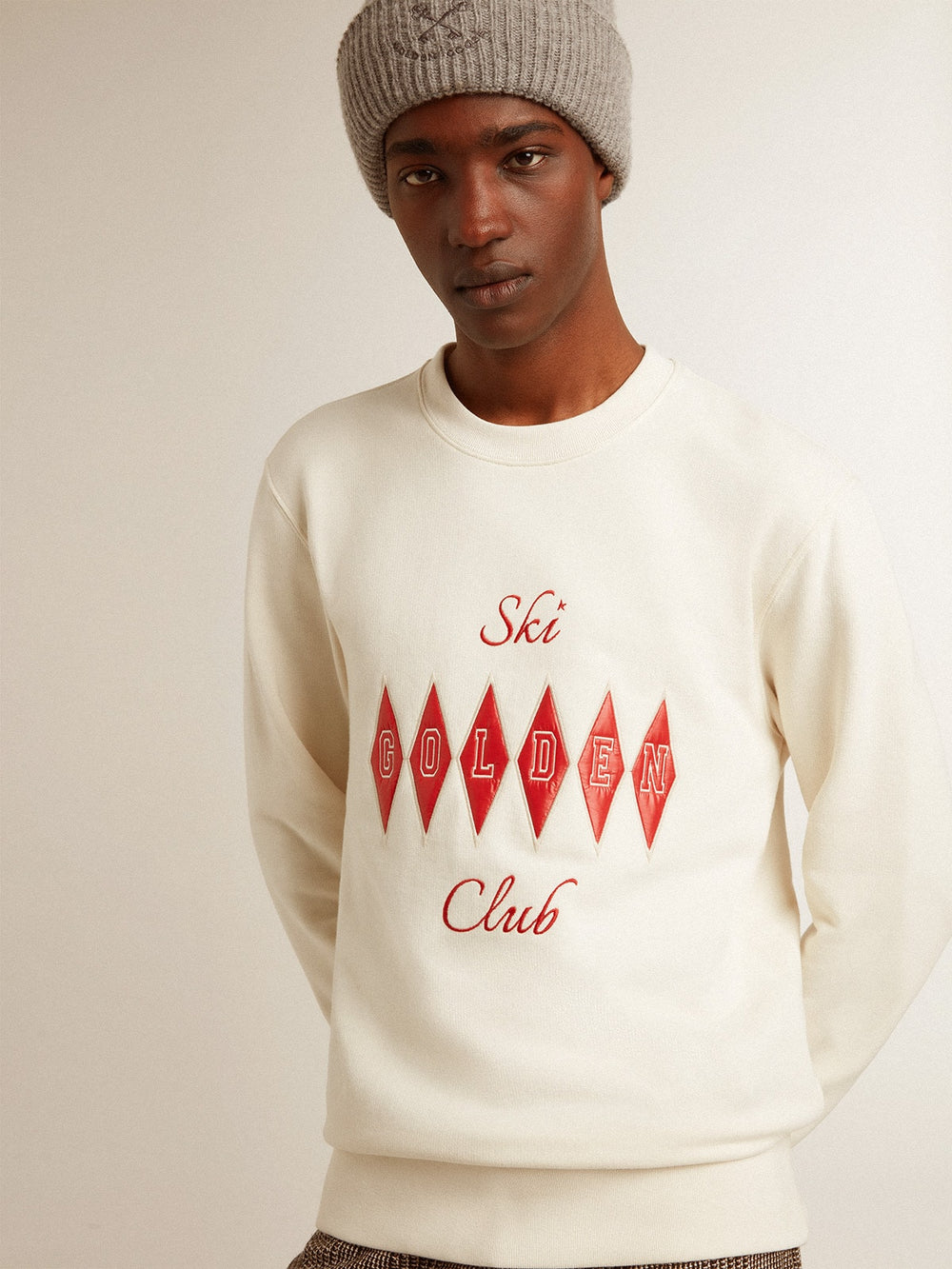 Golden Goose Men's cotton crew-neck sweatshirt with embroidered lettering