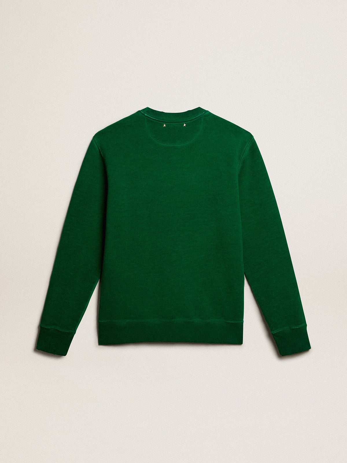 Golden Goose Round-neck sweatshirt in green cotton fleece