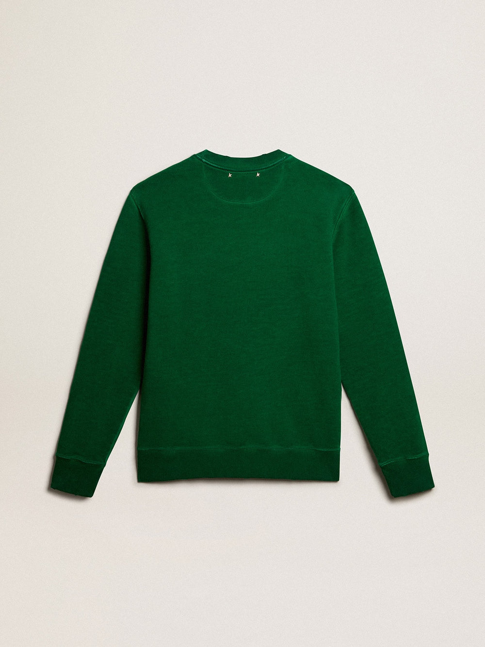 Golden Goose Round-neck sweatshirt in green cotton fleece