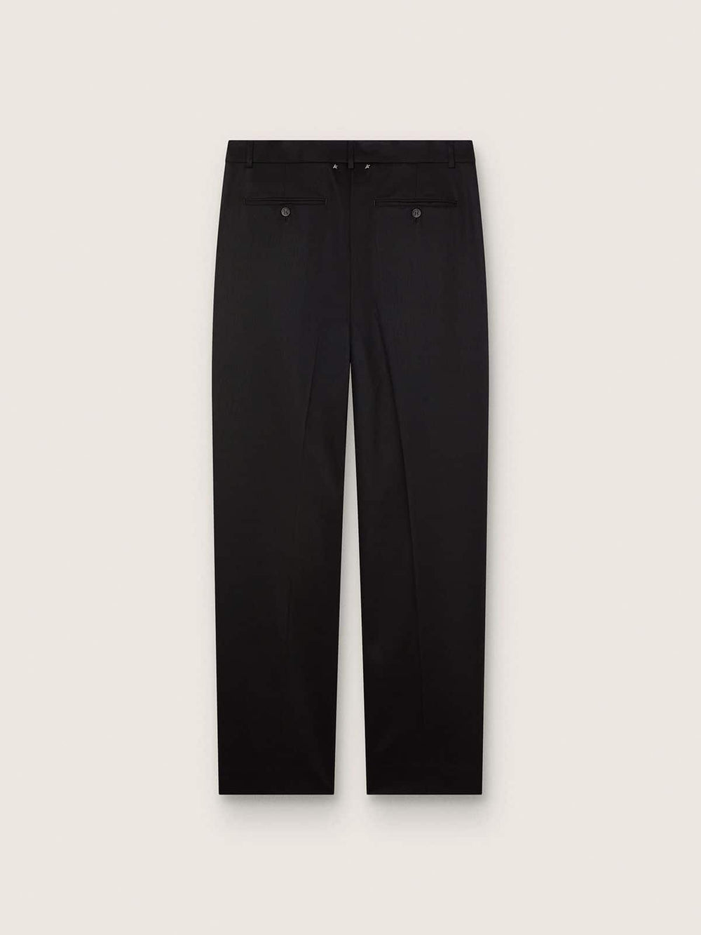 Golden Goose Men's pants in black cool wool with satin side stripe