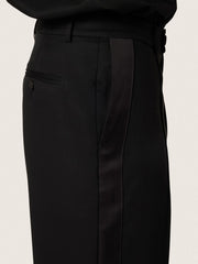 Golden Goose Men's pants in black cool wool with satin side stripe