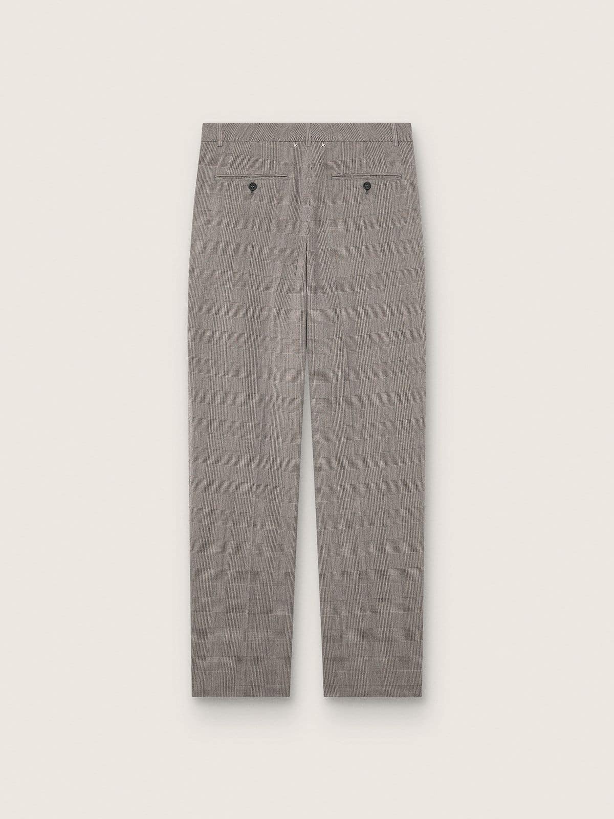 Golden Goose Men’s slim-fit pants in gray Prince of Wales check
