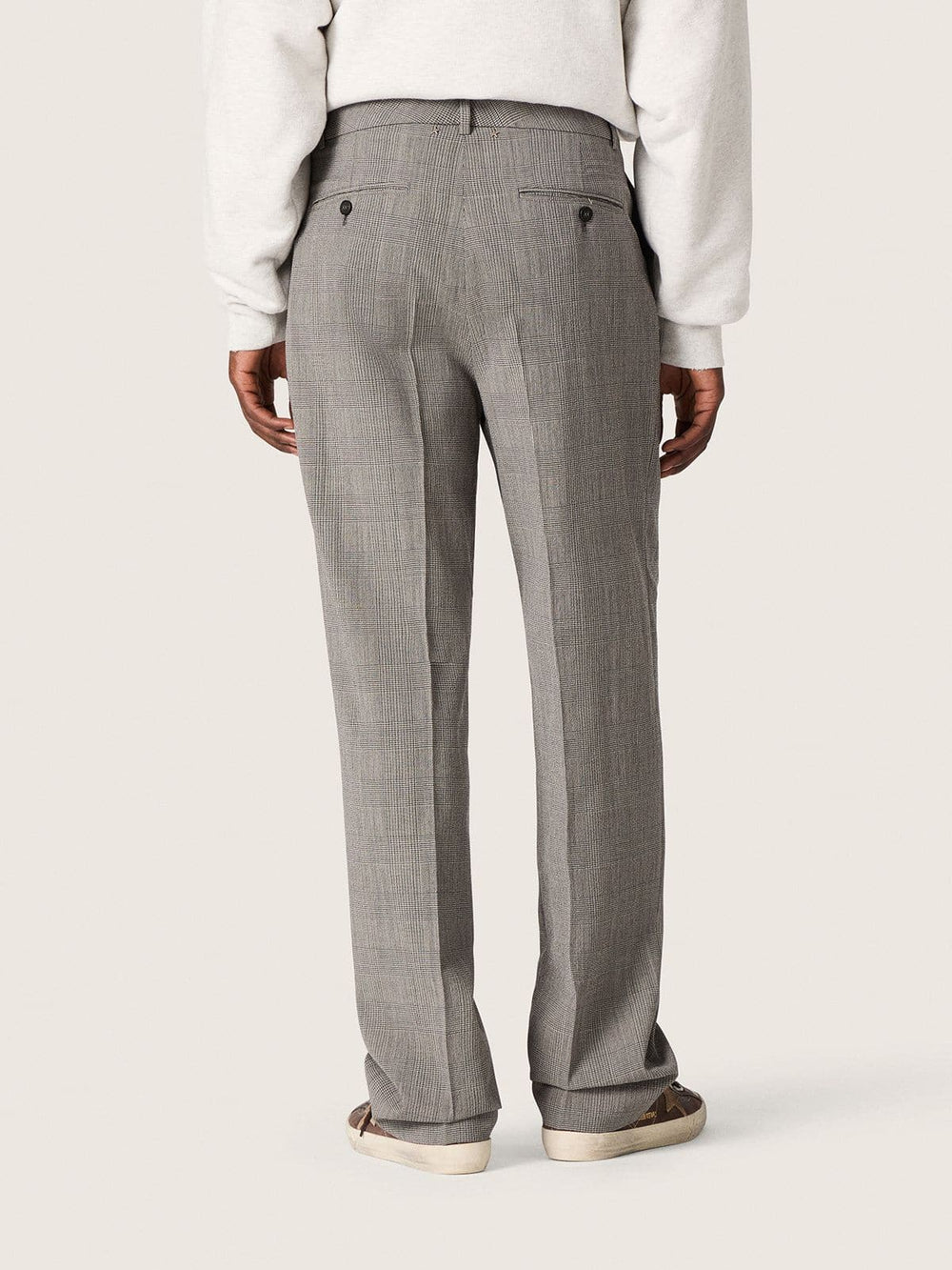Golden Goose Men’s slim-fit pants in gray Prince of Wales check