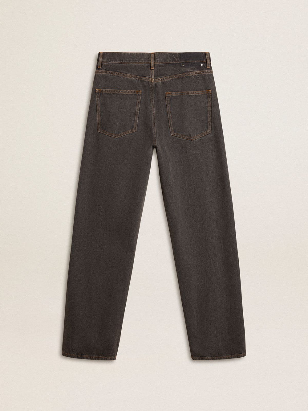 Golden Goose Men's dark gray jeans in twist crease-wash denim