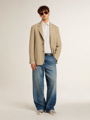Golden Goose Men's denim chinos with distressed details