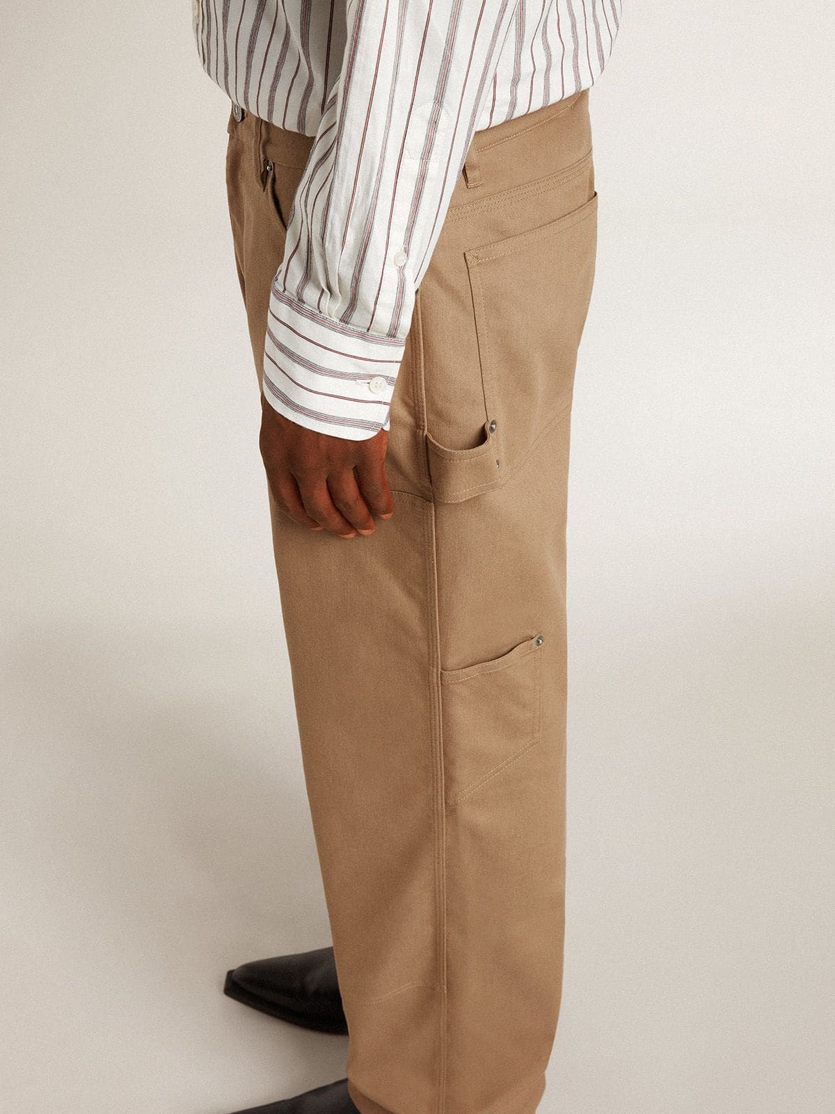 Golden Goose Men's beige pants with patches