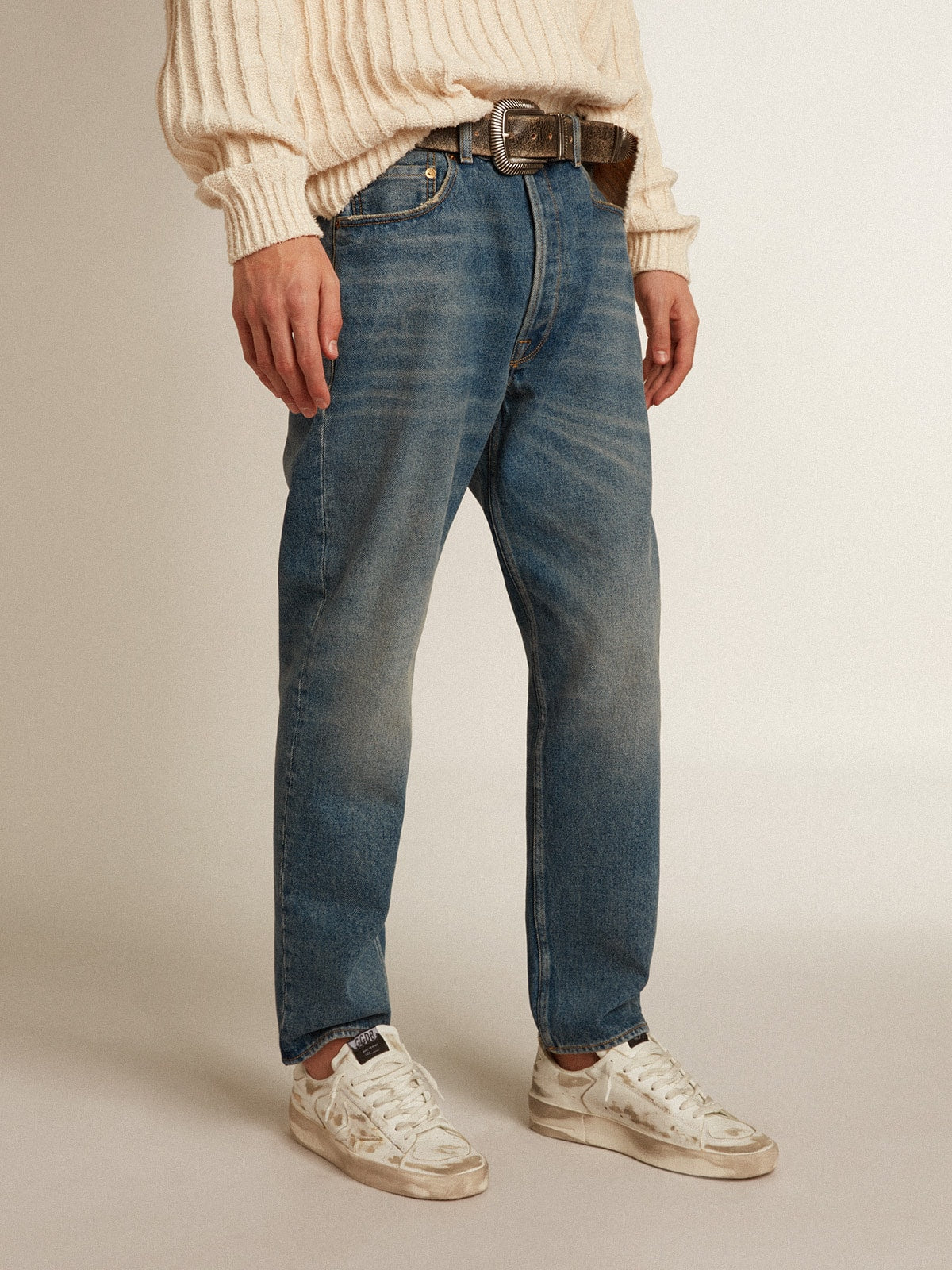 Golden Goose Men's slim fit jeans with medium wash