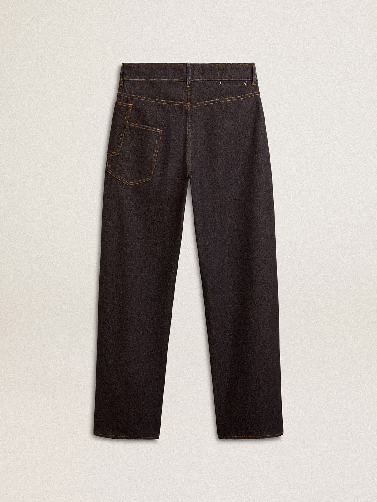 Golden Goose Men’s dark blue wide-leg jeans in one-wash denim