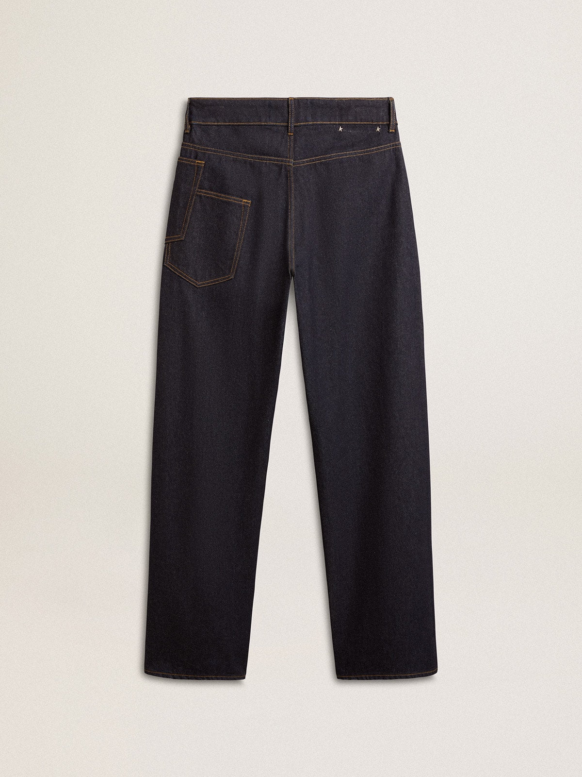 Golden Goose Men’s dark blue wide-leg jeans in one-wash denim