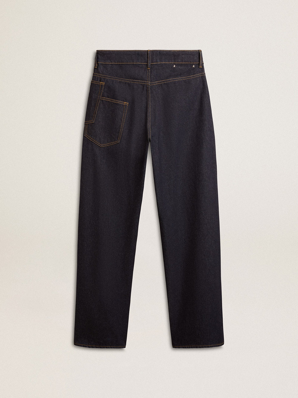 Golden Goose Men’s dark blue wide-leg jeans in one-wash denim