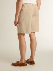 Golden Goose Men's Bermuda shorts in beige denim with a lived-in look finish