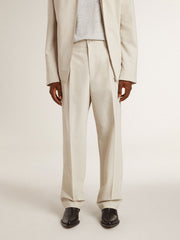 Golden Goose Men's joggers in khaki wool blend