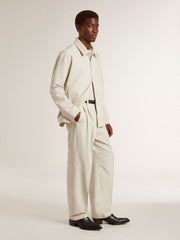Golden Goose Men's joggers in khaki wool blend