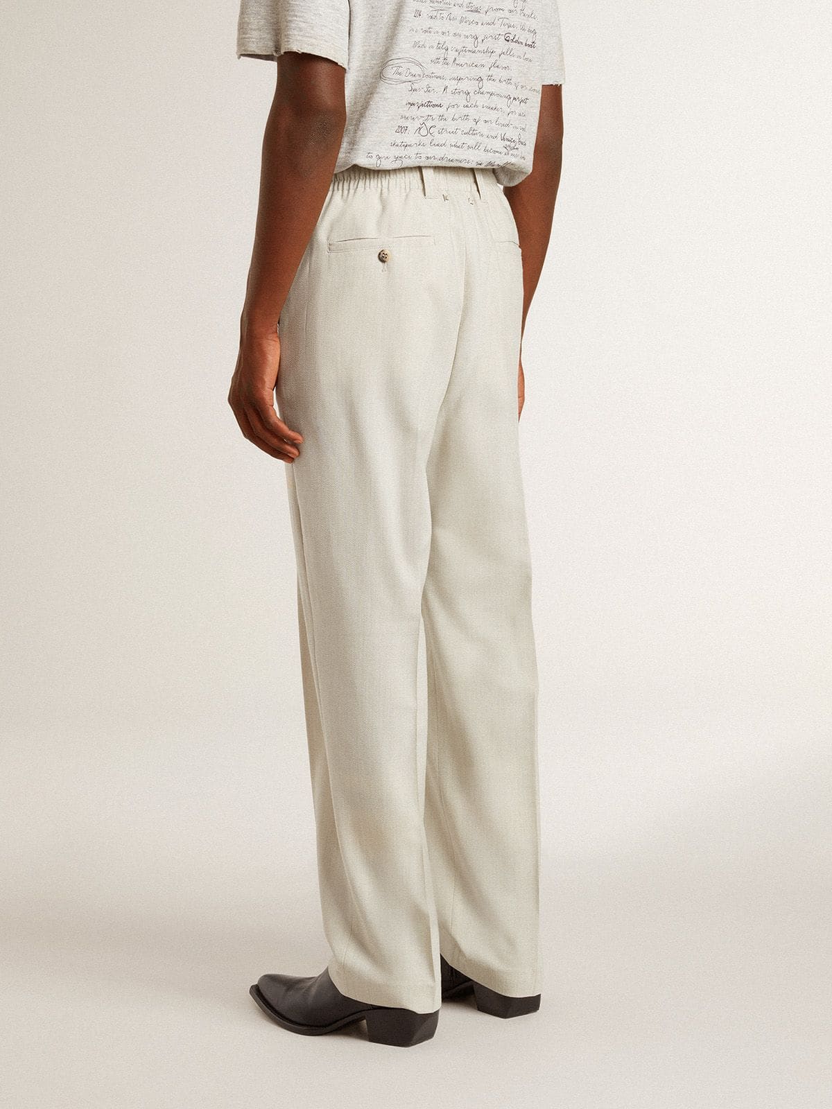 Golden Goose Men's joggers in khaki wool blend