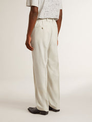 Golden Goose Men's joggers in khaki wool blend