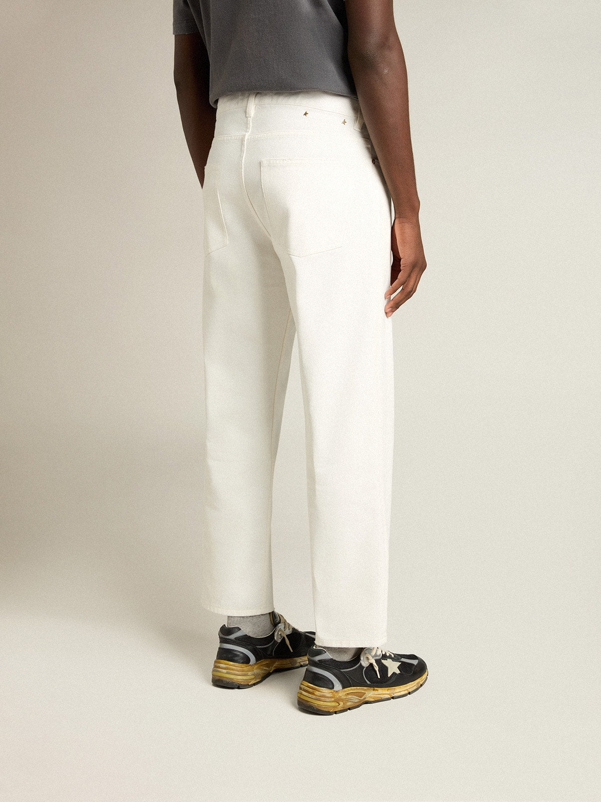 Golden Goose Men's white denim pants